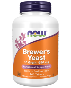 NOW Foods Brewer's Yeast 650 mg - 200 Tablets