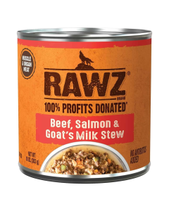 Rawz Beef, Salmon & Goat's Milk Stew Dog Food - Front view
