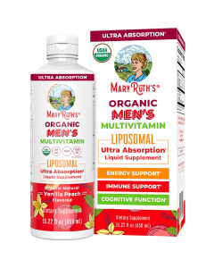 MaryRuth's Men's Organic Multivitamin Liposomal Vanilla Peach - Front view