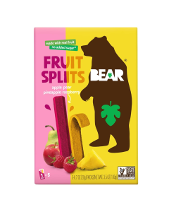 Bear Snacks Raspberry & Pineapple Fruit Splits - Front view