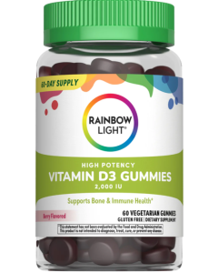 Rainbow Light Sunny Gummies Vitamin D3 2,000 IU, 60 Gummies