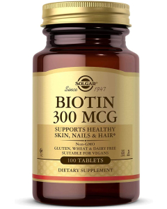 Solgar Biotin 300 MCG, 100 Tabs