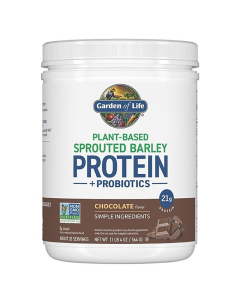 Garden of Life Sprouted Barley Protein + Probiotics Powder - Chocolate - Front view