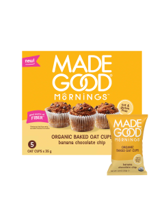 MadeGood Banana Chocolate Chip Organic Baked Oat Cups - Front view