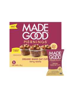 MadeGood Berry Vanilla Organic Baked Oat Cups - Front view