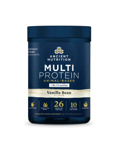 Ancient Nutrition Multi Protein + Creatine Dark Vanilla Bean Flavor - Front view