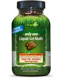 Irwin Naturals Only One Liquid-Gel Multi With Iron, 60 sg.