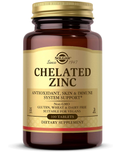Solgar Chelated Zinc, 100 Tablets