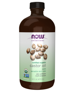 NOW Foods Castor Oil in Glass Bottle, Organic - 16 fl. oz.