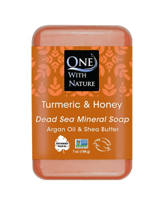 One With Nature Turmeric & Honey Soap - Front view
