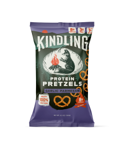 Kindling Snacks Protein Pretzels Garlic Parmesan - Front view
