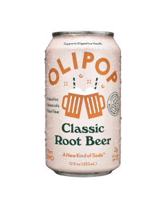 Olipop Classic Root Beer Prebiotic Soda - Front view