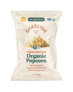 Gheelish Lightly Buttered Organic Popcorn - Front view