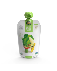 Love Child Organics Apples, Bananas, Spinach + Avocado Puree - Front view