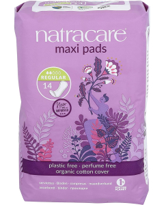 NatraCare Organic Cotton Regular Pads, 14 Count