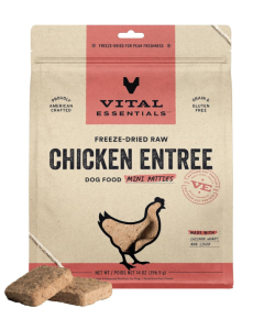 Vital Essentials Freeze-dried Raw Chicken Mini Patties Dog Food Entree, 14 oz. 