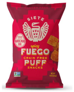 Siete Fuego Grain Free Puff Snacks, 4 oz.