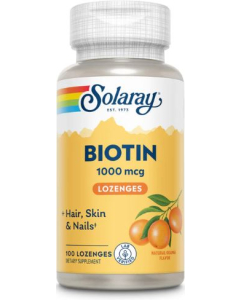 Solaray Biotin, 1000 MCG, 100 Sublingual Lozenges