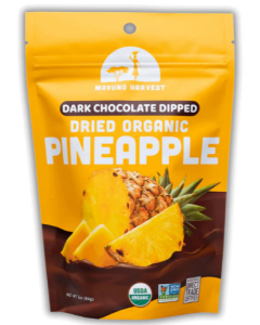 Mavuno Harvest Dark Chocolate Dipped Dried Organic Pineapple, 3 oz.