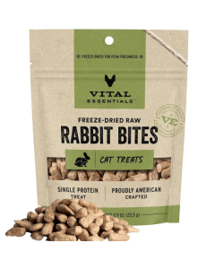 Vital Essentials Freeze-Dried Raw Cat Treats Rabbit Bites - Front view