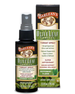 Barleans Throat Spray, Olive Leaf, 1.5 oz