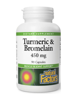 Natural Factors Turmeric And Bromelain 450 mg, 90 Capsules