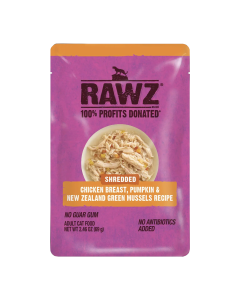 Rawz Chicken Breast and Pumpkin Shredded Pouch for Cat - Front view