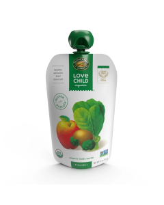 Love Child Organics Apples, Spinach, Kiwi + Broccoli Puree - Front view