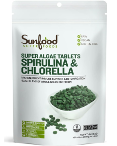 Sunfood Spirulina/Chlorella Tablets - Front view