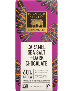 Endangered Species Caramel, Sea Salt, + Dark Chocolate, 3 oz.