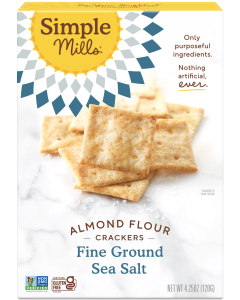 Simple Mills Fine Ground Sea Salt Almond Flour Crackers, 4.25 oz.