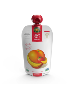 Love Child Organics Bananas, Strawberries + Peaches Puree - Front view