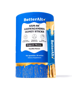 Better Alt KSM-66 Ashwagandha Honey Sticks - Front view
