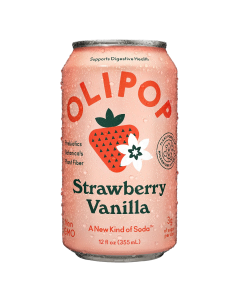 Olipop Strawberry Vanilla Prebiotic Soda - Front view