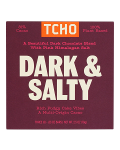 Tcho Dark & Salty Chocolate Bar - Front view