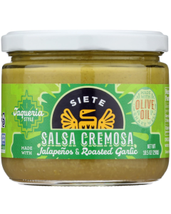 Siete Salsa Cremosa Jalapenos and Roasted Garlic - Front view