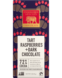 Endangered Species Tart Raspberries + Dark Chocolate, 3 oz.