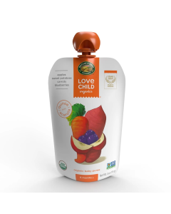 Love Child Organics Apples, Sweet Potatoes, Carrots + Blueberries Puree - Front view