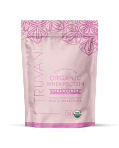 Truvani Organic Whey Protein Powder Strawberry - Front view