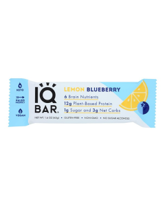 IQ Bar Lemon Blueberry Bar - Front view