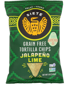 Siete Chips, Grain-free Jalapeño Lime Tortilla Chips, 5.0 oz. 