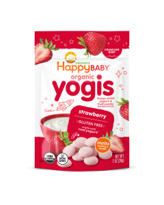Happy Baby Organic Yogis Strawberry Freeze-Dried Yogurt & Fruit Baby Snacks - Front view
