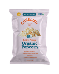 Gheelish Salt and Pepper Organic Popcorn - Front view
