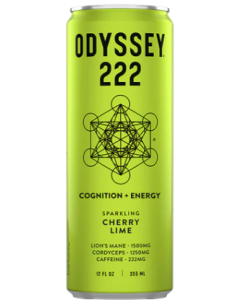 Odyssey Elixir Yuzu Lime Revive Sparkling Mushroom Energy Drink - Front view