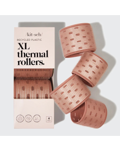 Kitsch Recycled Plastic XL Thermal Rollers 4 Piece - Terracotta - Front view