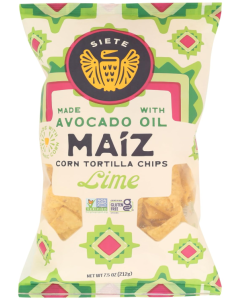 Siete Chips, Maíz Lime Corn Tortilla Chips, 7.5 oz.