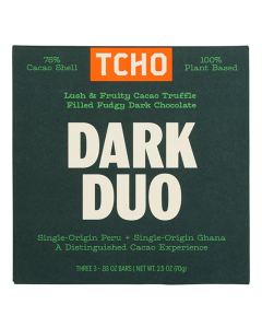 Tcho Dark Duo Chocolate Bar - Front view