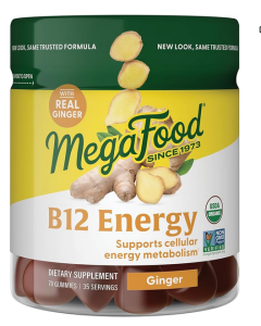 MegaFood B12 Energy Gummies, Ginger, 70 Count