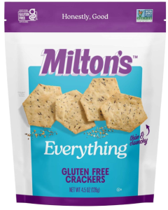 Milton's Gluten Free Everything Flavored Baked Crackers - Front view