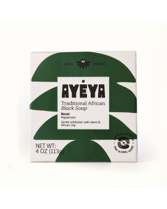 Ayeya Traditional African Black Soap Bar Reset - Front view